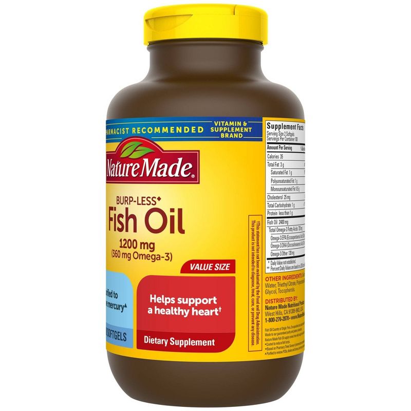 Nature Made Burp-less Fish Oil 1200 mg Softgels, 5 of 7