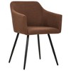 vidaXL Dining Chair Set of 2 Brown Fabric (100% polyester), Metal - 2 of 2