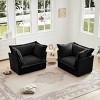 Set of 2 Slipcovered Armchairs, Armchair Sets with Large Soft Pillows, Chenille Fabric Accent Chair Set for Living Room-Cuddlewood - 2 of 4