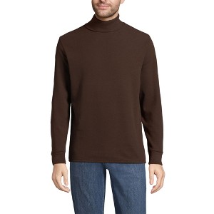 Lands' End Men's Long Sleeve Waffle Turtle Neck - 1 of 3