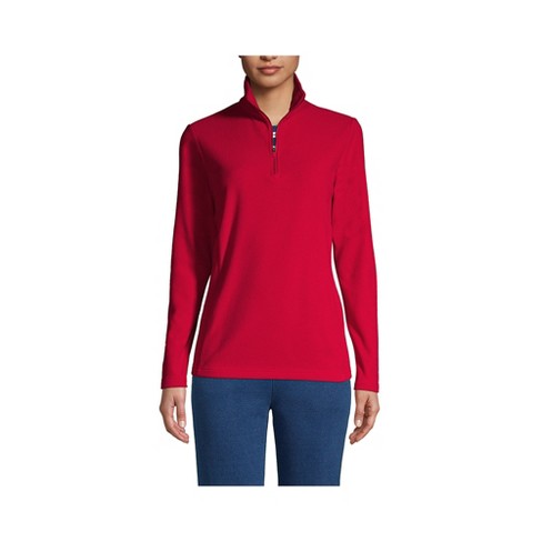 Red half zip pullover women's on sale