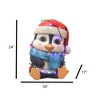 Garden Elements Fiberglass Indoor Christmas Figurine Statue Decor, Baby Penguin Holding Christmas Lights, 24" - 4 of 4