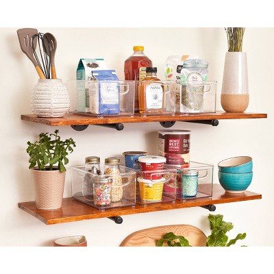 iDESIGN 6pc 10"x 6"x 5" Recycled Plastic Organizer bins: Clear Kitchen Storage, Dishwasher-Safe, Cabinet Organizers — фото 4