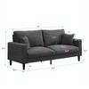 NicBex Corduroy Loveseat Sofa,Sofa with Wooden Frame and 2 Pillows,Modern Upholstered Sofa for Living Room,Office - 3 of 4