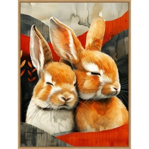 Amanti Art Sleepy Bunny Abstract by Justyna Jaszke Framed Canvas Wall Art - 1 of 4