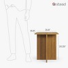 Square Fluted Accent Side Table, Pedestal Drink Table, Modern Home, Bedroom, and Living Room Furniture (Medium Oak) - 2 of 4