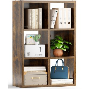 COMHOMA 4/6/8 Wood Cube Storage Shelf, White Wood Bookshelf with Removable Back Panels, Open Back Design for Vertical or Horizontal Placement - 1 of 4