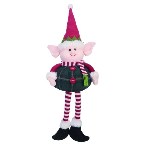 Transpac Fabric 16 In Multicolor Christmas Plush Elf Shelf Sitter Target