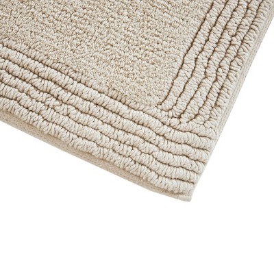 Splendor Taupe Cotton Tufted Reversible Bath Rug 24" x 72"
