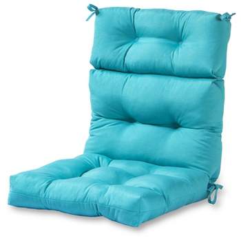 Eagle Peak Tufted Outdoor/Indoor High Back Patio Chair Cushion, Set of 2, 46'' x 22'', Rainbow