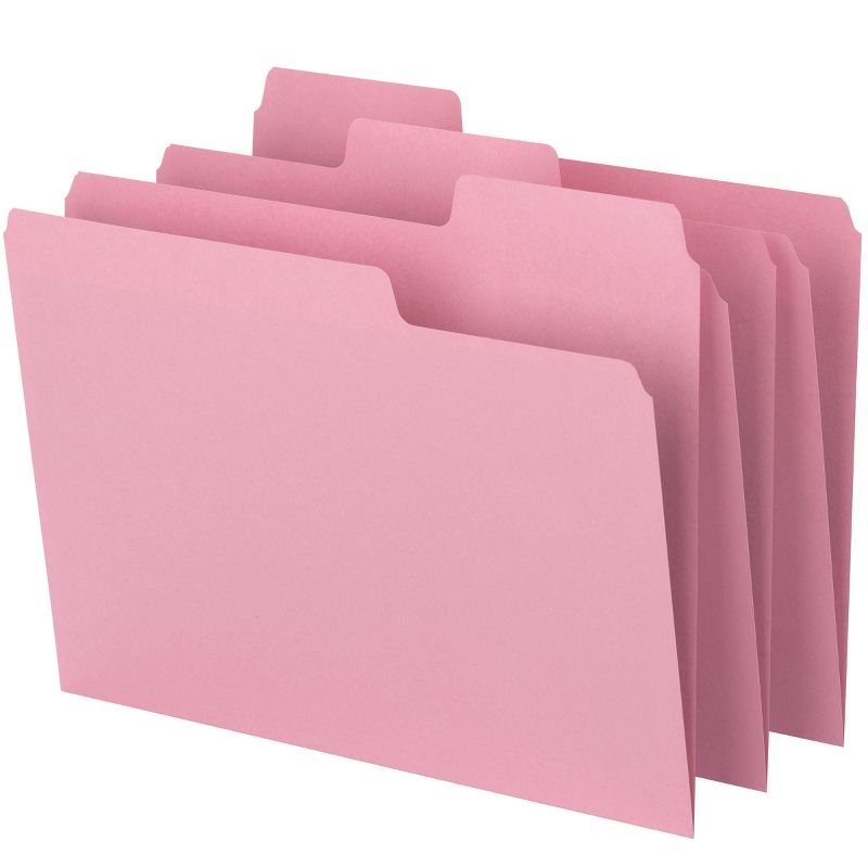 Smead SuperTab File Folder, Oversized 1/3-Cut Tab, Letter Size, Dark Pink, 12 per Pack (11819), 2 of 8