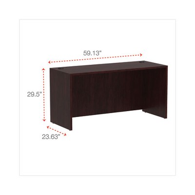 Mahogany Office Credenza with Drawer and Filing Cabinet