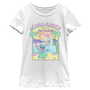 Girl's Lilo & Stitch Aloha Hawaii Come Visit the Islands T-Shirt - 1 of 4