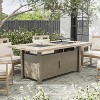 Greemotion 71" Bordeaux Wood Textured Metal Top Dining Fire Pit Table with Ice Chest Insert Brown: Contemporary Outdoor Furniture, Aluminum Frame - 2 of 4