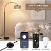 DOMETOUR Arc Floor Lamp with Remote, Modern LED, Dimmable Bulb, Boho Farmhouse, Fabric & Rattan Lampshades, Adjustable Black Tall Lamp for Living Room - 4 of 4