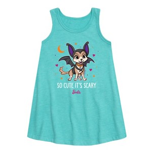 - Barbie - So Cute It's Scary Graphic Sleeveless Aline Dress - 1 of 3