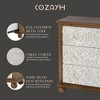 COZAYH Rustic Farmhouse Dresser with Carved Leaves Pattern & 3 Drawers, Set of 2 - 4 of 4