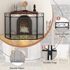 Tangkula 3-Panel Fireplace Screen Decoration Cover Pets Baby Child Safty Folded Fire Doors - 4 of 4