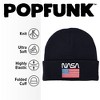 NASA American Flag Worm Logo Knit Beanie for Men and Women, Navy - 2 of 4