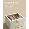 Jewelry Box with Glass Lid Accessory Organizer Case for Rings Necklaces Earrings - 2 of 4