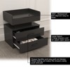 Grungis Modern Nightstand with 2 Drawers and Large Storage Space,Bedside Table with Adjustable LED Strip Light for Bedroom Living Room - 2 of 4