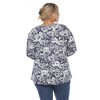 Womens Plus Pleated Long Sleeve Floral Print Blouse - White Mark - 3 of 4