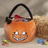 Personalization Mall Cheerful Pumpkin Reflective Girl Halloween Treat Bag - 2 of 3