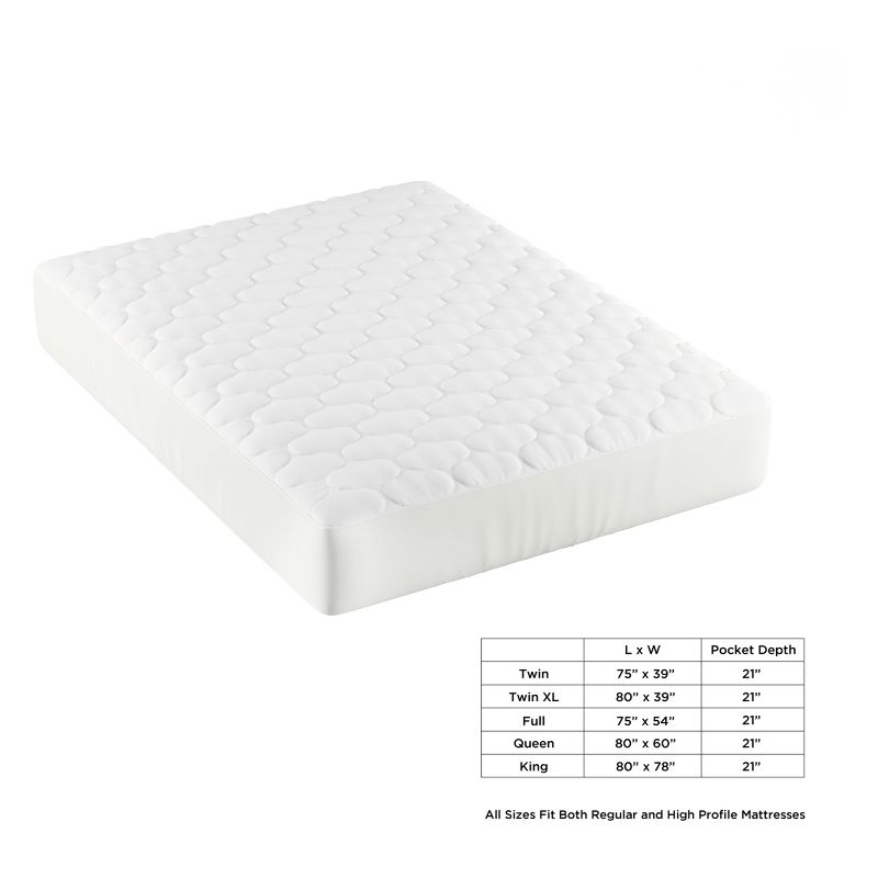 Hastings Home Cotton Padded Mattress Cover - Bed Protector Topper for Allergens and Mites, 2 of 8