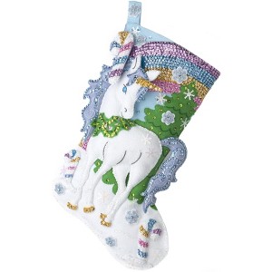 Bucilla Felt Stocking Applique Kit 18" Long-Santa's Unicorn - 1 of 1