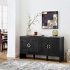 60" Mid Century Modern TV Stand with Geometric Pattern, 4 Doors, Adjustable Shelves, Outlet Holes, Storage Cabinet for Living Room, Kitchen, Entryway - 2 of 4