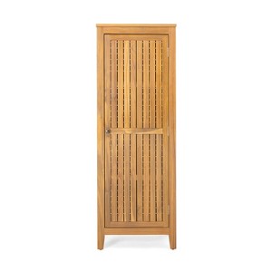 GDFStudio Grella Acacia Wood Storage Cabinet with 3 Shelves, Teak - 1 of 4