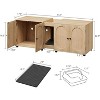 Cat Litter Box Enclosure, 55.1" Double Hidden Litter Cabinet for 2 Cats, Indoor Cat House - 2 of 4