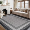 Coolmee Washable Abstract Area Rugs for Living Room Non-Slip Low-Pile Soft Rug Minimalist Bordered Floor Carpet for Bedroom Dining Room - 4 of 4