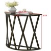 Kings Brand Furniture Vienna Half Moon Wood Console Table for Entryway, Accent Sofa Table X-Motifs Design for Living Room, Hallway, Foyer, Entrance - 3 of 4