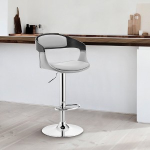Armen Living Benson Adjustable Bar Stool Gray Black Adjustable - 1 of 4