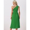 Allegra K Women's One Shoulder Pleated Summer Sleeveless Elastic Waist Cocktail Dress - 4 of 4