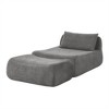 Large Bean Bag Chair with Waist Pillow & Ottoman, Chenille Upholstered Memory Foam Sofa, Comfy and Relaxing Lounge Chair - ModernLuxe - 3 of 4