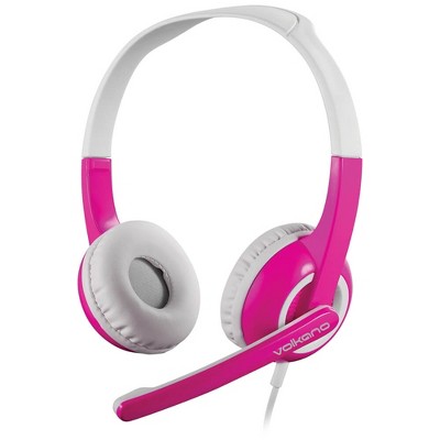Volkano VK6512PK Kids Headphone with Boom Mic and Cable Protector - Pink -