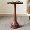 HDZNVF Mango Wood Round End Table - 2 of 4