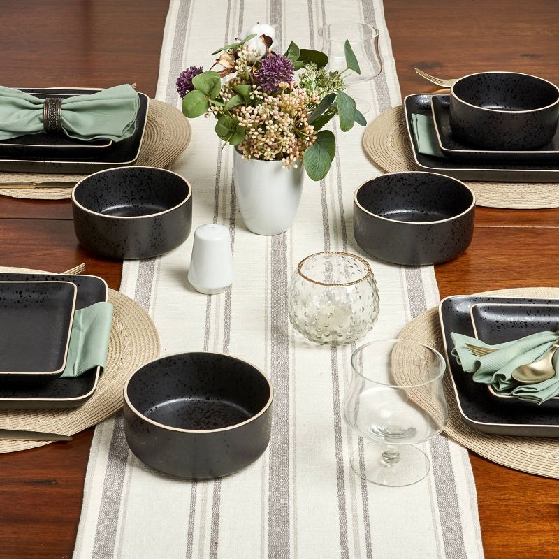 12pc Stoneware Madison Dinnerware Set Black - Tabletops Gallery, 2 of 9
