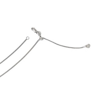 Black Bow Jewelry 1mm 14k White Gold Adjustable Solid Wheat Chain Necklace - 1 of 4