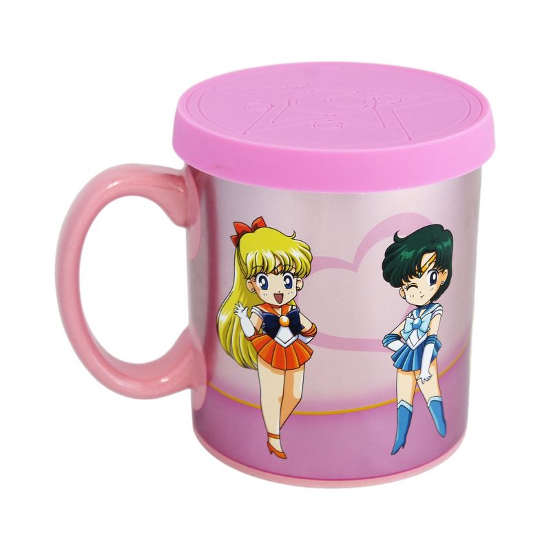 Just Funky Sailor Moon Sailor Scouts 16 Ounce Ceramic Mug with Lid, 1 of 9