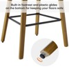 Bekrvio 26" Counter Height Bar Stools - PU Leather Upholstered with Backs, Bent Wood Legs, Mid Century Modern Counter Stools for Kitchen Island - 4 of 4