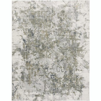 Atwell Transitional Abstract Green/Gray/Ivory Area Rug
