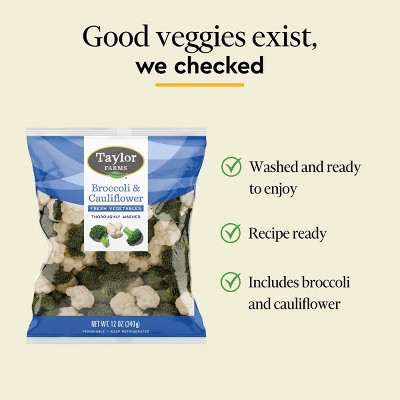 Taylor Farms Broccoli & Cauliflower Florets - 12oz