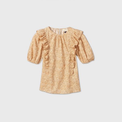 short sleeve ruffle shirt