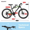 VASIP 26''Mountain Bike for Adults & Teens ,Shimano 21-Speed Gears & Mechanical Disc Brakes ,High-Carbon Steel Frame with Suspension,Black+Blue - 2 of 4