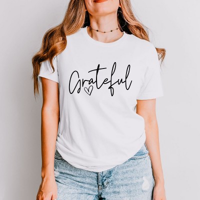 Simply Sage Market Grateful Heart Short Sleeve Tee - XL - White