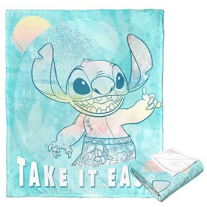 Disney Lilo and Stitch Laid Back Stitch Silk Touch Throw Blanket 50x60 Inches - 1 of 4