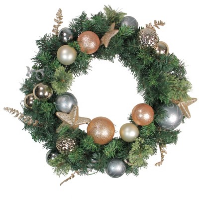 silver and gold christmas bulbs